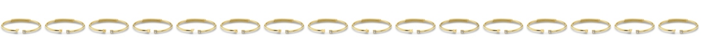 2028 14K Gold-Dipped Initial and Clear Crystal Accent C-Cuff Bracelet